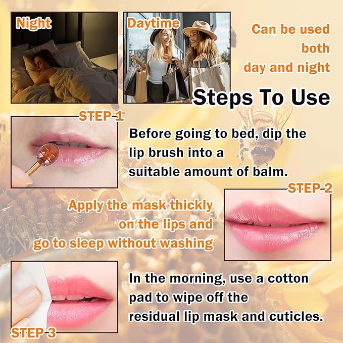 2PCS Bee Lip Balm Honey Pot,Hydrating