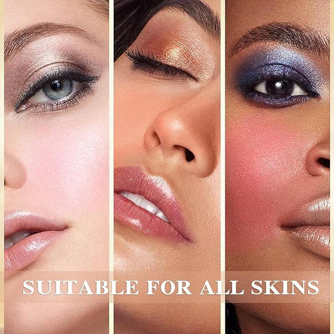 Cream Blush Stick,Waterproof Multi Makeup Cream Stick,Lightweight,Long-lasting,Easy To Use,2 in 4 Multi Blush for Cheeks & Lip Tint & Eyeshadow Makeup,Suitable for All Skin D