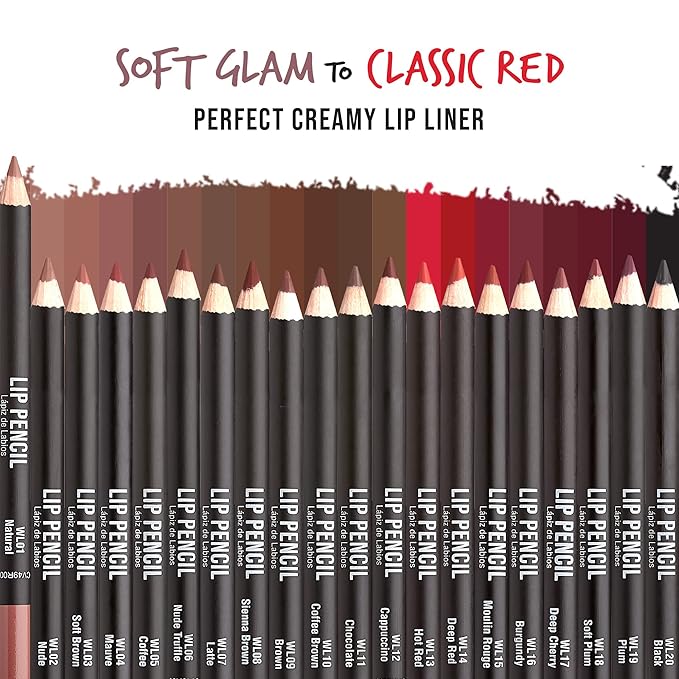 Professional Slim Lip Pencil, Creamy Soft Lip Liner, Smooth Long-Lasting Rich Lip Color, Natural Lip Makeup, Water-Resistant Lip Crayon (Natural)