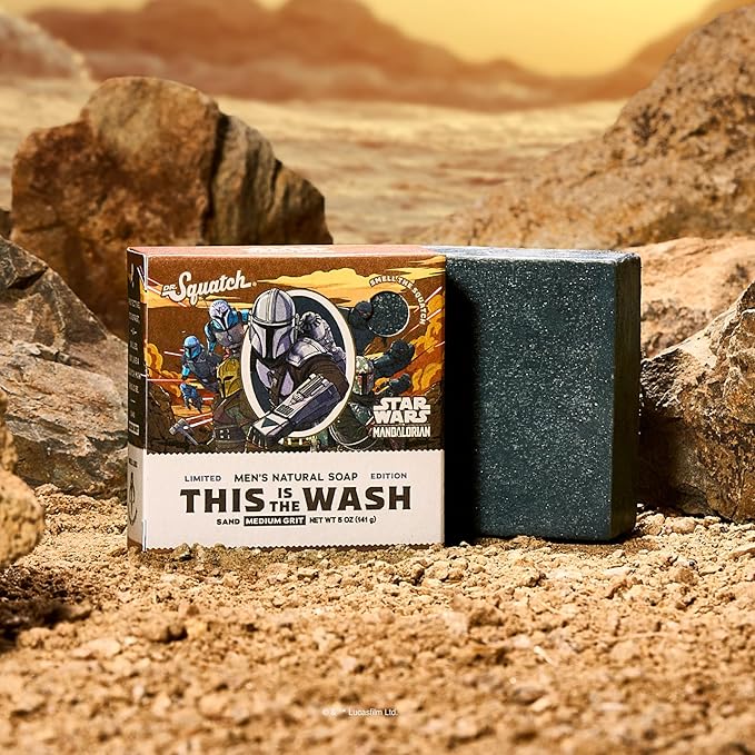 Dr. Squatch The Mandalorian Collection - Natural 4 Soap Gift Set - Cold Process Soap with No Harsh Chemicals - Smell like Mando Musk and Precious Bounty - This is the Wash, Zen Cleanse