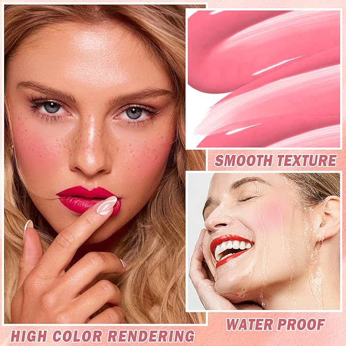 CAHIUYOA Blush Wand Liquid Cream Blush Makeup Stick Nude Pink