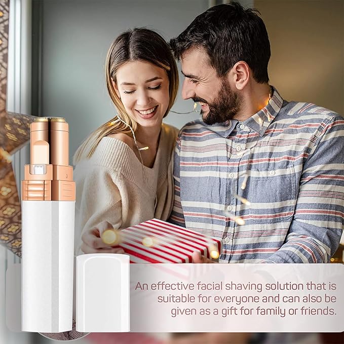 Facial Hair Remover, Women Facial Hair Removal Electric Facial Hair Trimmer Facial Hair Shaver Built-in Led Light for Lips Chin Cheeks Peach