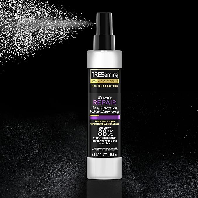 TRESemmé Pro Collection Keratin Repair Leave In Hair Treatment for Strong, Healthy-Looking Hair Care Hair Styling Treatment Spray Visibly Repair Split Ends 6.1 oz