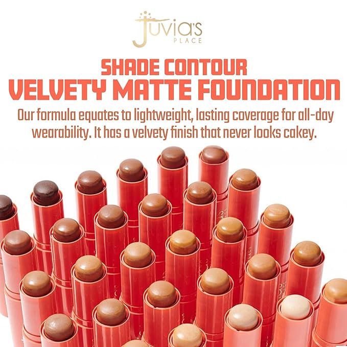 Juvia's Place Shade Stick Foundation, Concealer, Contour, Mauritania, Stick 34 oz