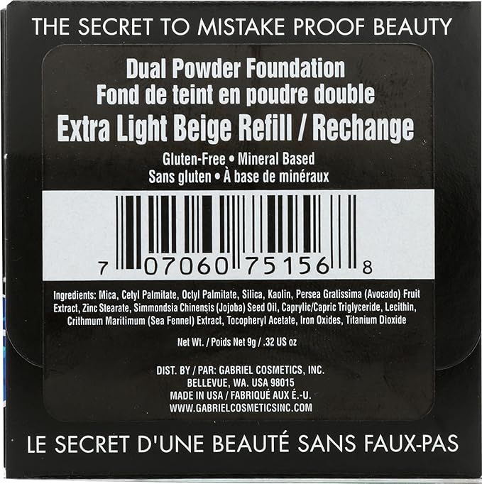 Gabriel Dual Foundation Pressed Mineral Powder Refillable (REFILL Light Beige)