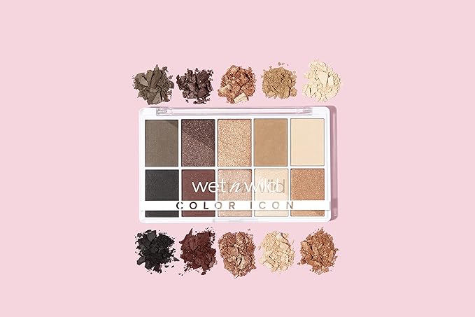 wet n wild Color Icon 10-Pan Eyeshadow Makeup Palette, Brown Nude Awakening, Long Lasting, Shimmer, Metallic, Glittery, Matte, Rich Smooth Pigment, Cruelty Free