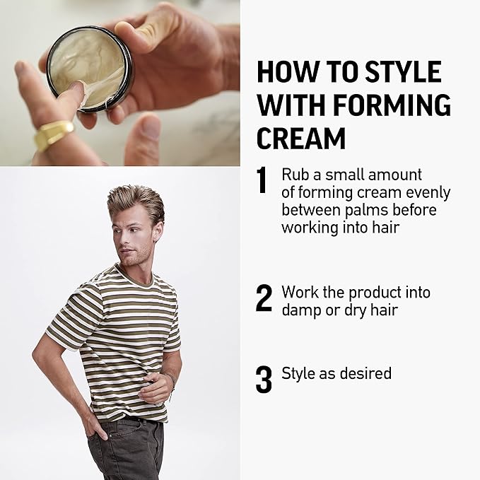 American Crew Men's Hair Forming Cream, Like Hair Gel with Medium Hold & Medium Shine, Travel Size, Duo Gift Set