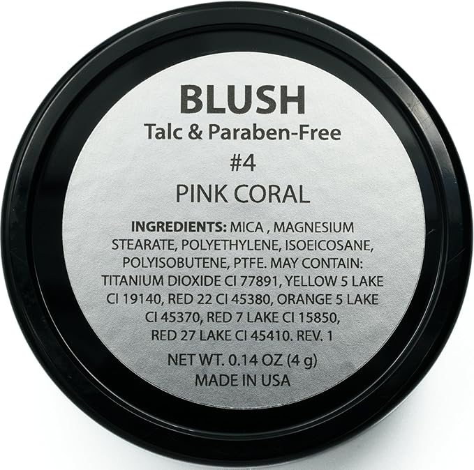 Pink Coral Light Pale Pink Bubble Gum Pink Peach Orange Blush Pressed Cheek Color Contour Powder, Talc & Paraben Free, 4 Grams, No Animal Testing & Cruelty Free