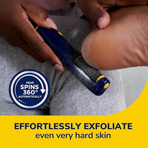 Dr. Scholl's Callus Remover Electronic Foot File, Electric Hard Skin Removal for Feet, Effortless Soft Smooth Skin in Minutes, Perfect for Travel, for Women & Men, AAA Batteries Included