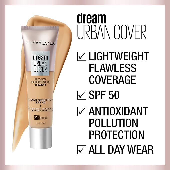 Maybelline Dream Urban Cover Flawless Coverage Foundation Makeup,