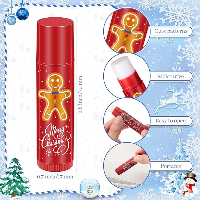 100 Pcs Christmas Lip Balm Lip