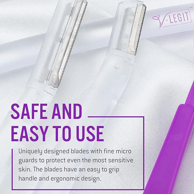 Dermaplaning Tools - Exfoliating Facial Razor Dermaplane for Women & Men Shaver to Exfoliate Refresh the Skin Peach Fuzz Eyebrow Hair Removal Blade 4 count Bonus Defining Shaper