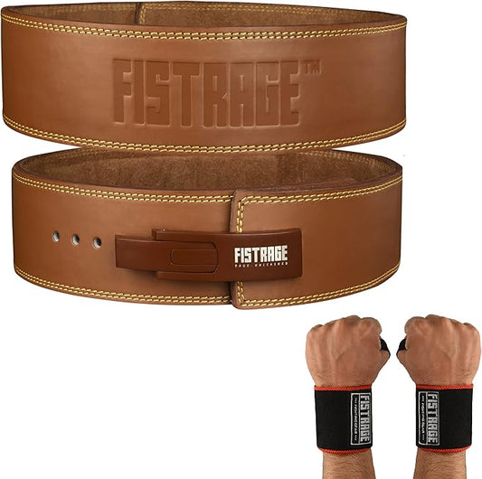 FISTRAGE Lever Buckle Weight Lifting Leather Black Belt