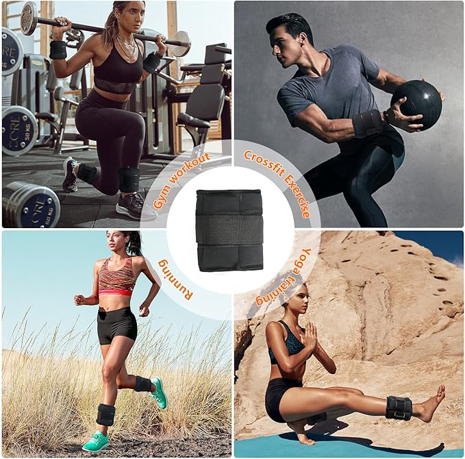 FEIERDUN Adjustable Ankle Weights for Women and Men 2,4,6,8,10 LBS