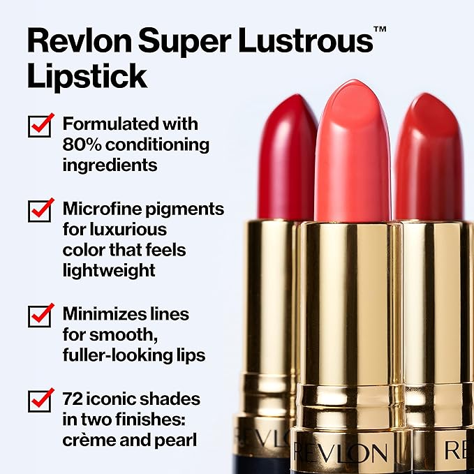 Revlon Super Lustrous Lipstick, Creamy Formula For Soft, Fuller-Looking Lips, Moisturized Feel, 760 Desert Escape, 0.15 oz