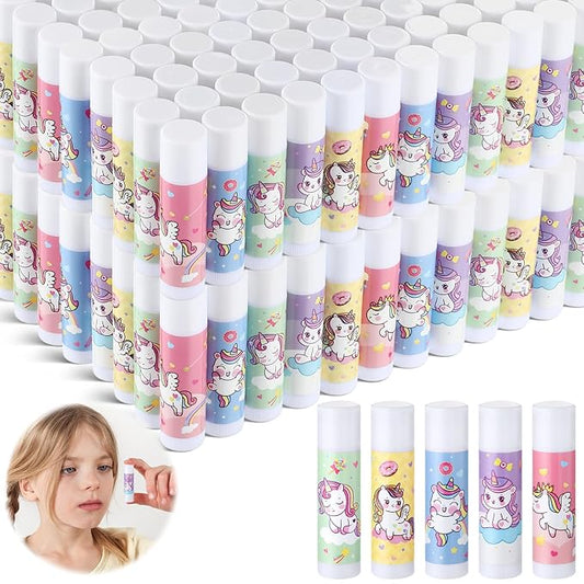 100 Pcs Unicorn Party Favors Lip Supplies
