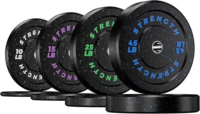 GIKPAL Bumper Plates 2-inch Rubber 10lbs-55lbs