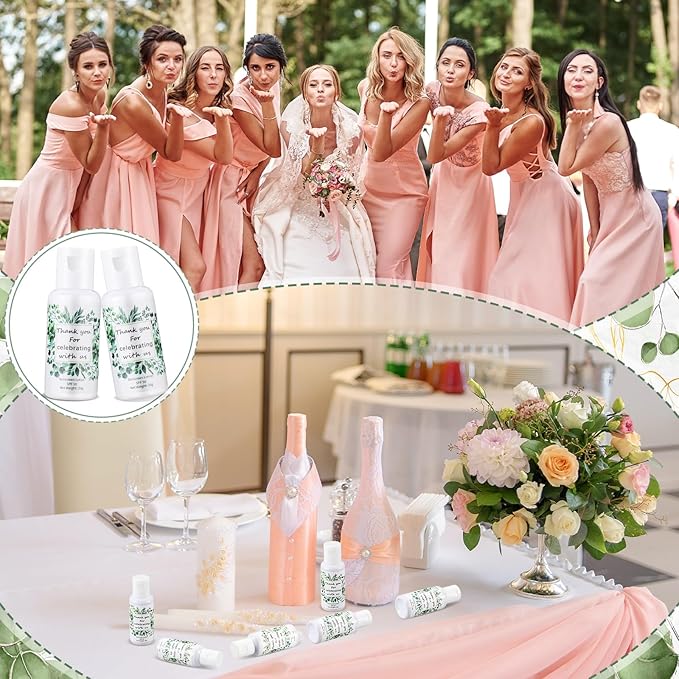 6 Pcs Wedding Sunscreen Bulk Travel Size Sunscreen SPF 50 Mini Sunscreen with Zinc Oxide Titanium Dioxide for Wedding Party Gifts(Eucalyptus)