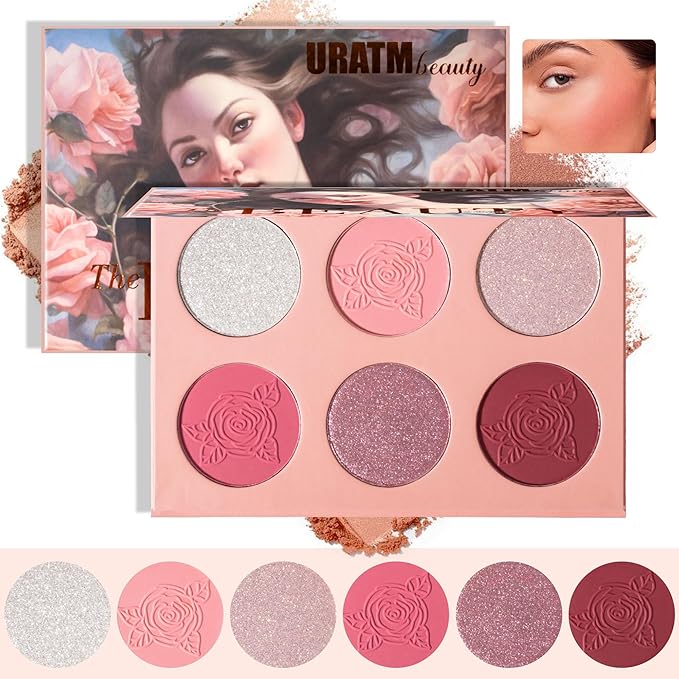Radiant Rosé Blush Palette - 6 Shades, Fresh Up Palette