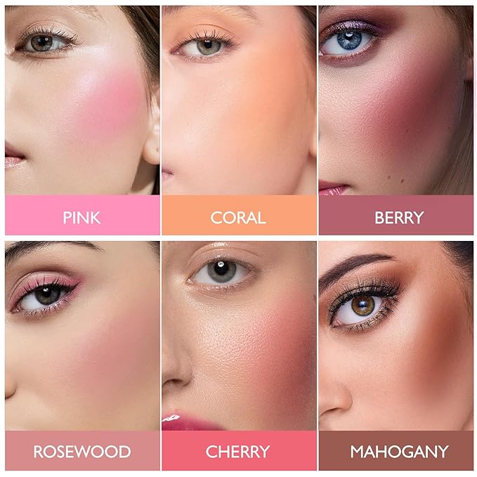 KYDA Powder Blush, Radiant Glow Face Blusher, Blendable Texture, Rosewood