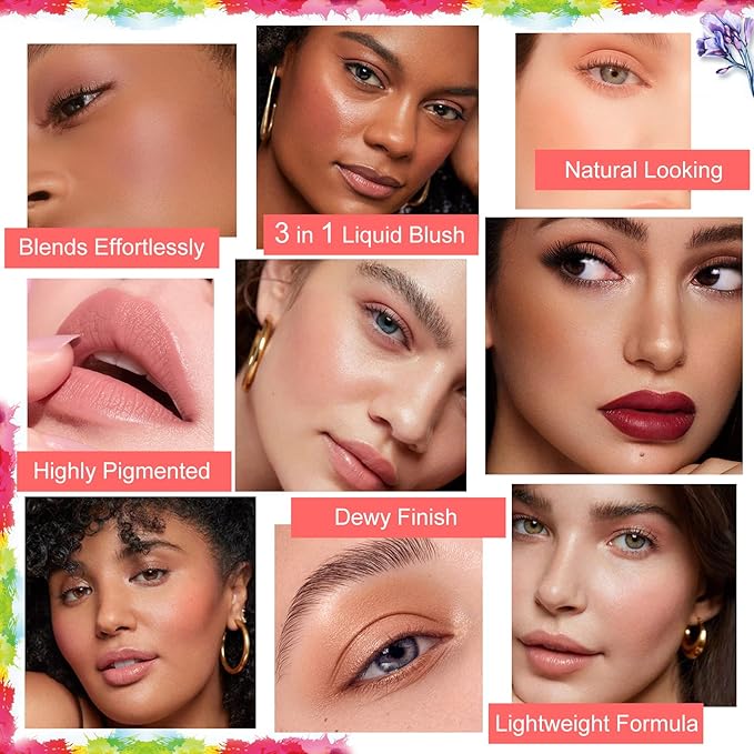 Soft Cream Blush Makeup, Liquid Blush for Cheeks, Oz (03#)