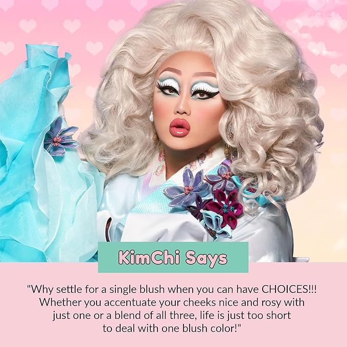 KimChi Chic Beauty Cheeky 3Some Blush Trio, Blush Makeup Palette with 3 Colors, Use Individually or Blend All Shades for Custom Look, 01 Just A Pinch, 0.47 oz