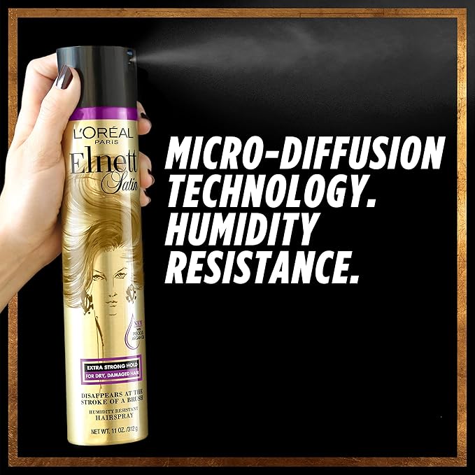 L'Oreal Paris Elnett Satin Extra Strong Hold Hairspray 11 Ounce (1 Count) (Packaging May Vary)