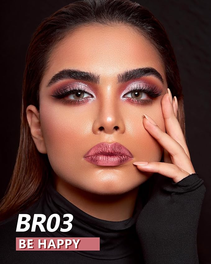 MAKI YIKA Red Lipstick for Women Metallic Lipsticks Glitter Long Lasting Lipstick No Smudge No Transfer Liquid Lip Gloss (BR03 Be Happy)