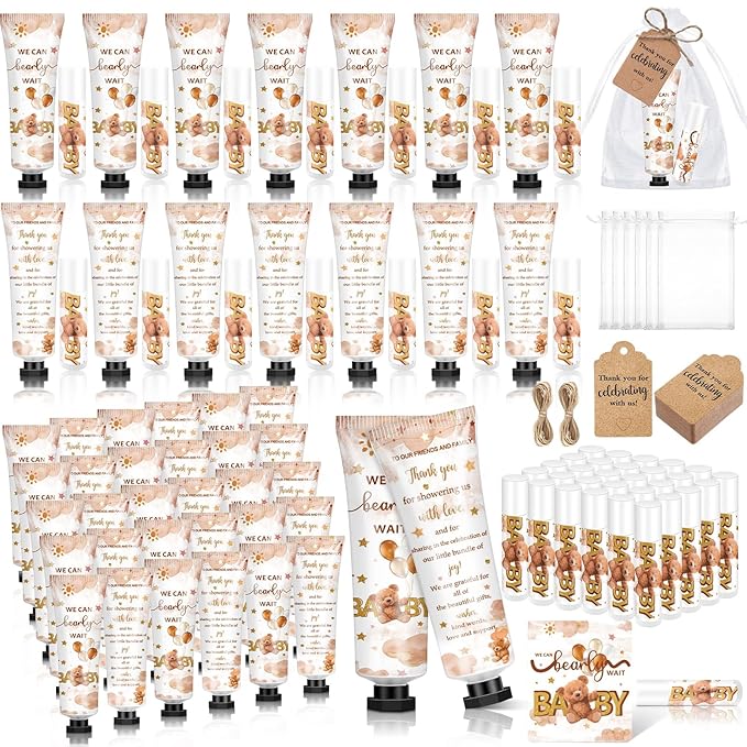 50 Sets 200 Pcs Baby Shower Tags(Bear)