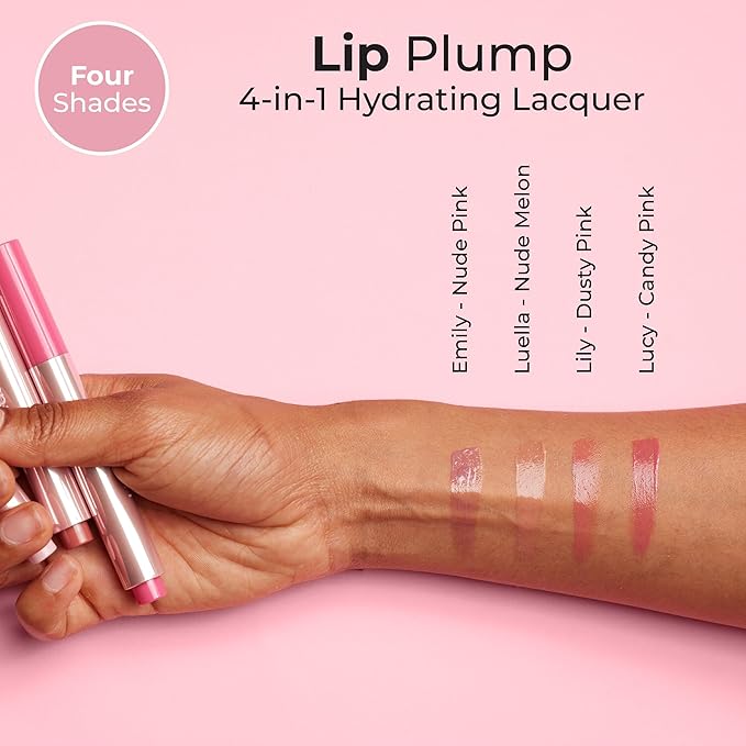 MCoBeauty Lip Plump 4-in-1 Hydrating Lacquer, Luella Nude Lip