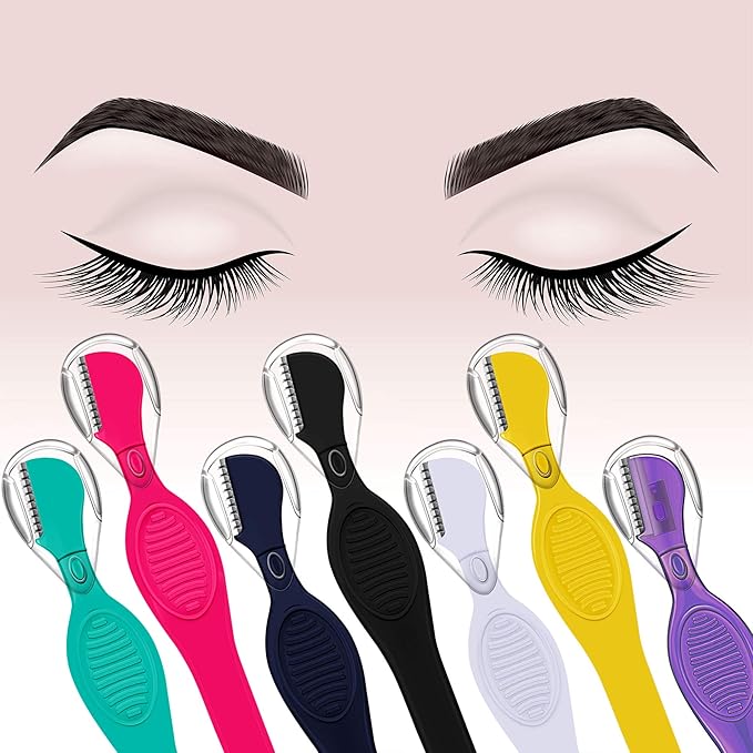 Mudder 28 Pcs Eyebrow Razor Knife Shaver Trimmer Shaver Multipurpose Exfoliating Tool Facial Hair Removal for Women Valentine Gift Giving(Multi-Colors)