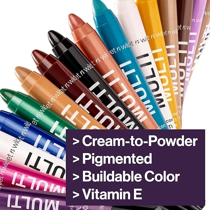 wet n wild Color Icon Cream Eyeliner Eyeshadow Multi-Stick, Moisturizing, Nourishing Velvety Cream-to-Powder Buildable & Blendable Formula, Cruelty-Free & Vegan - Royal Scam