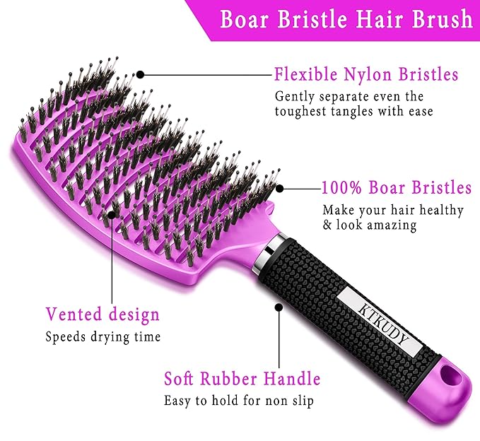 Detangling Brush Boar Bristle Hairbrush