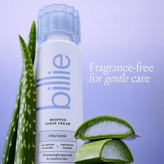 Billie Whipped Shave Cream - Ultra Gentle Protection - Fragrance-Free & Dermatologist-Approved - Designed for Sensitive Skin - 6.5 fl oz