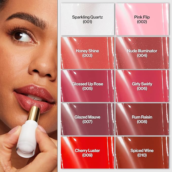 REVLON Super Lustrous Glass Shine Balm, Hydrating Tinted Lipstick, Sheer, Glossy Shiny Finish, 008 Rum Raisin, 0.11 oz