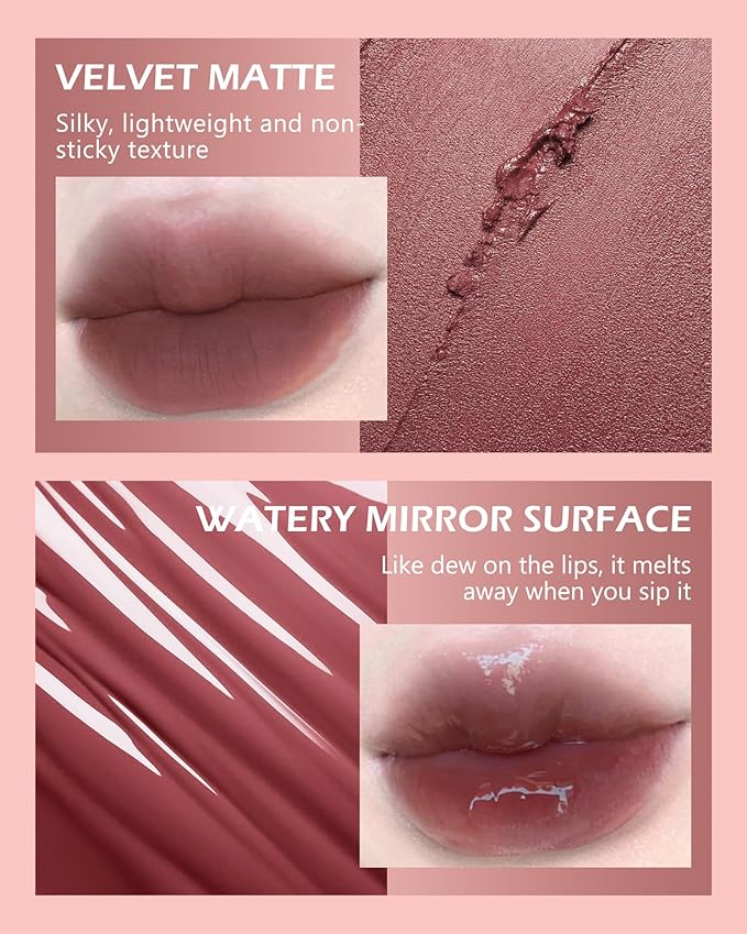 Matte Liquid Lipstick & Glow Lip Oil Gloss Glow