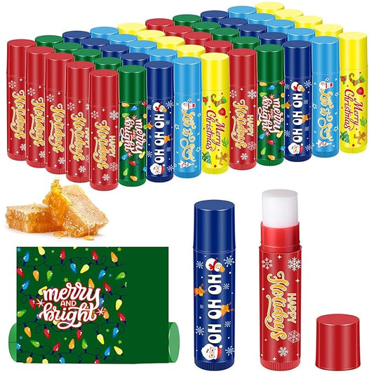 50 Pcs Christmas Lip Balm Bulk Stocking