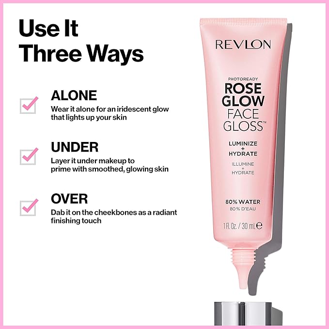 Revlon Face Primer, PhotoReady Face Gloss Rose Glow, 1 Fl Oz