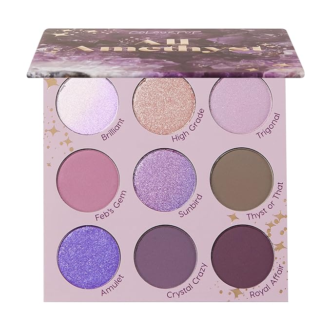ColourPop All Amethyst Eyeshadow Palette - Metallic Opalescent with Duo Chrome Finishes - High-Pigment Eye Makeup with a Long-Wearing Formula (0.3 oz)