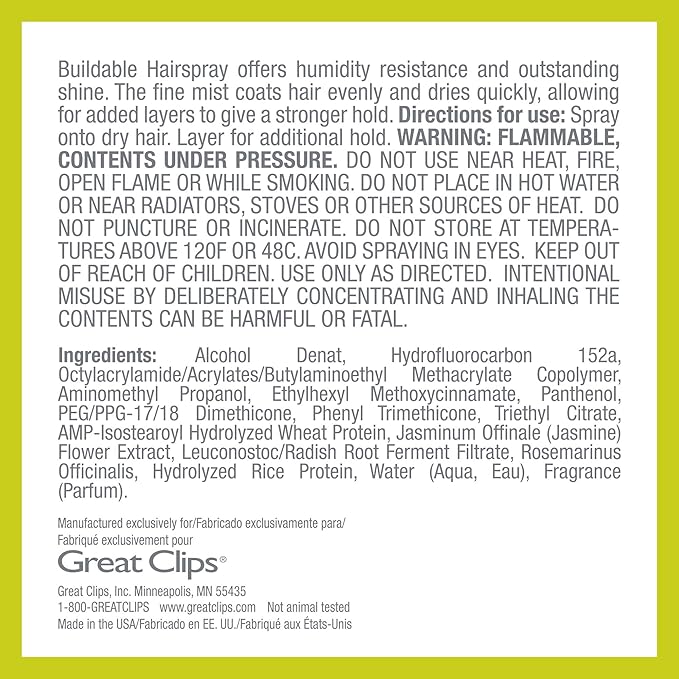 GREAT CLIPS Solutions Buildable Hairspray, 10oz | Protects Against Humidity | Provides Long-Lasting Hold & Shine | For All Hair Types