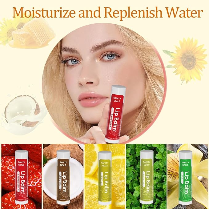 5 Pack Lip Balm Natural Lip