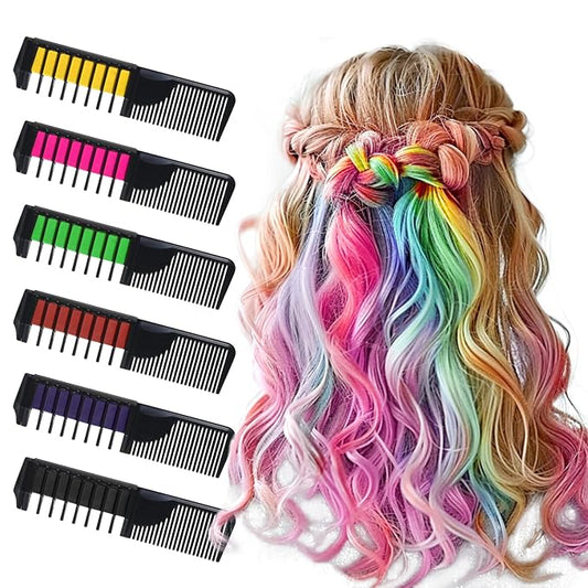 6 PCS Hair Chalk Comb