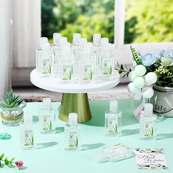 12 Pcs Mini Aloe Vera Gel Bulk for Summer Wedding Party 1oz Soothing Moisture Aloe Gel Bulk Travel Size for Thank You Gifts Summer Beach Wedding Party (Aloe Vera)