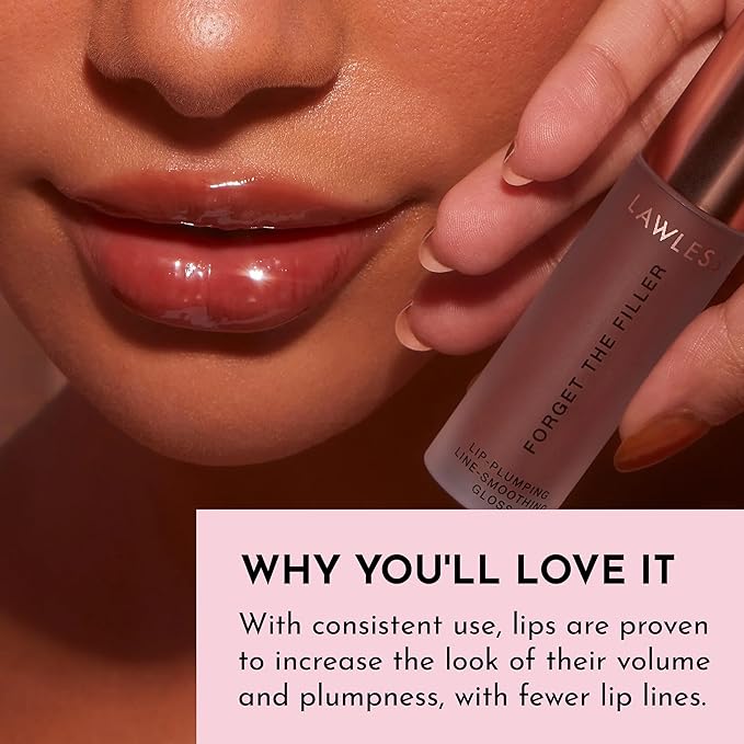 Women's Forget The Filler Lip Plumper Line Gloss, Maple Sugar, Brown, 0.11 Fl Oz (Pack of 1)