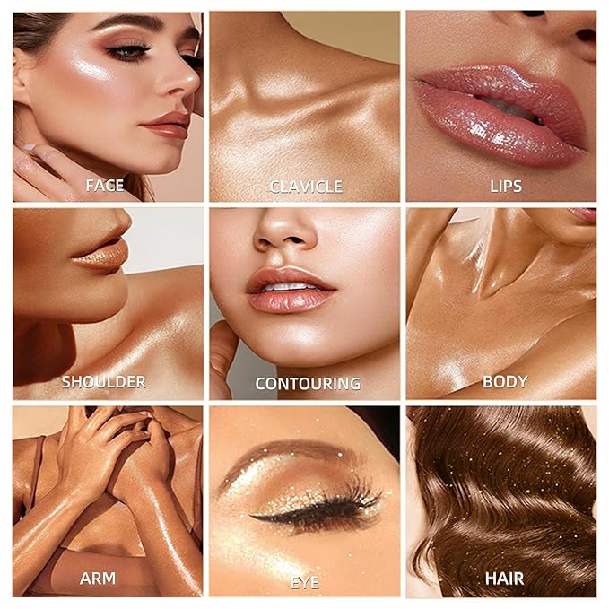 MAEPEOR Face Highlighter Palette 6 Colors Smooth Shimmer (Color 01)