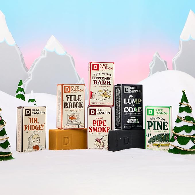 Duke Cannon Supply Co. Big Brick of Soap Bar for Men Holiday Edition - Frothy the Beer Man (Woodsy Sandalwood Scent), 10 oz. (3 Pack)