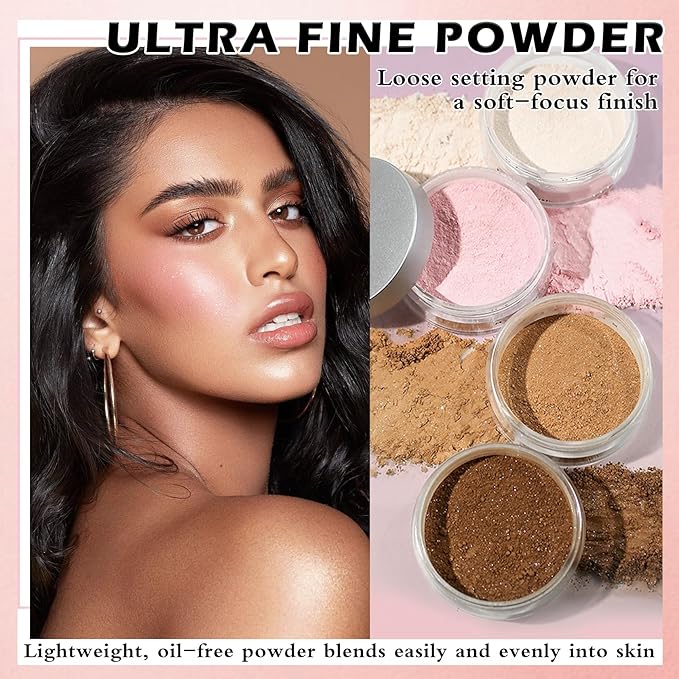 Pink Setting Powder Loose Powder Shimmer Finishing Powder Face