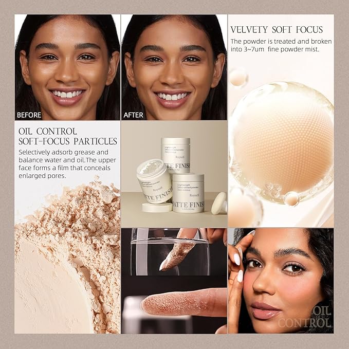 Pink Loose Setting Powder For Women, High-Definition Traceless