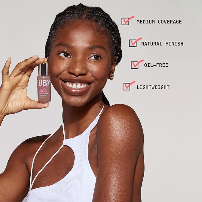 Ruby Kisses Liquid Foundation Medium Coverage, Lightweight, Natural