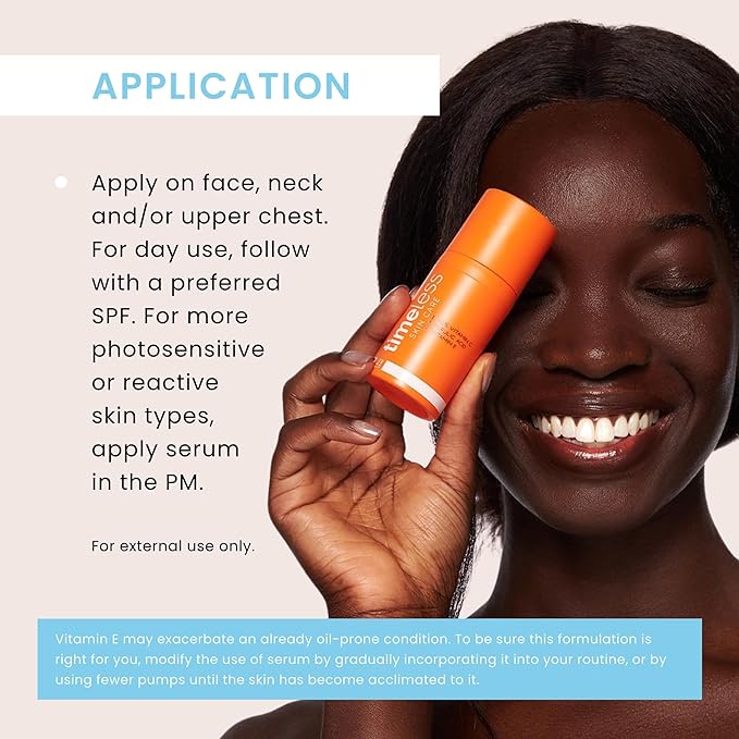 Timeless Skin Care Vitamin C Serum with Vitamin E & Ferulic Acid - Serum - for Oily & Dry Skin - Fragrance-Free - 1.7 Fl Oz